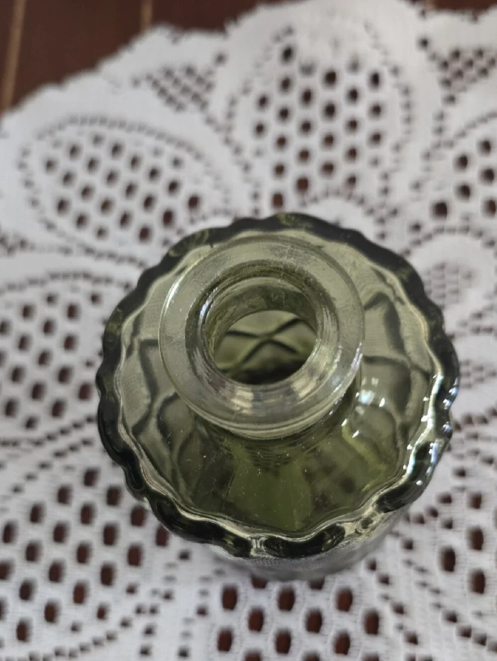 Glass Decorative Vase - Olive Green